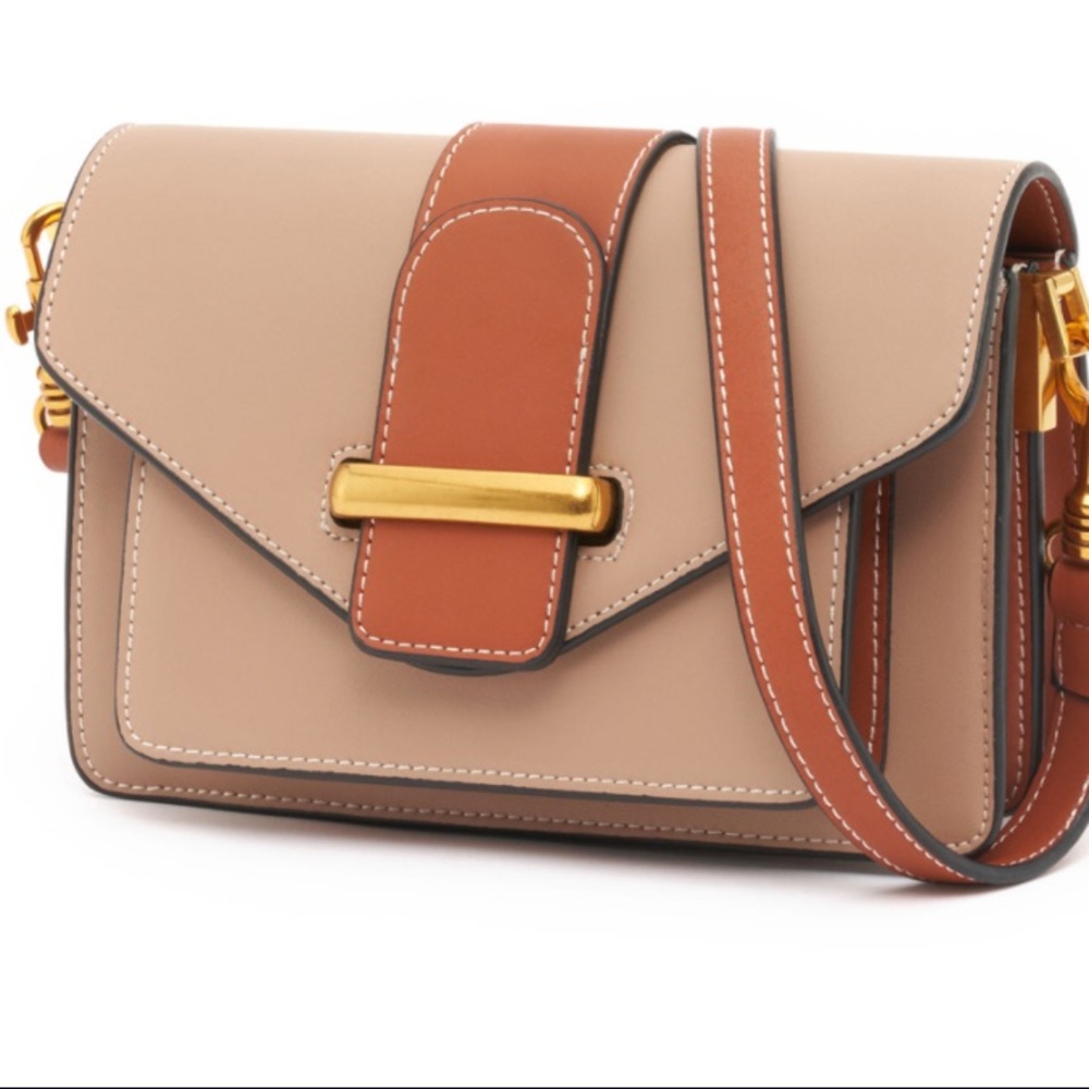 Chic Tan and Brown Crossbody Bag